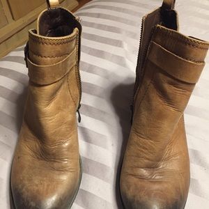 Camel booties from Vince Camuto